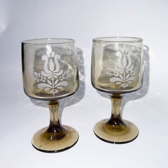Vintage Glass Goblets with Gorgeous Design